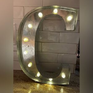 Metal Lighted “C” Letter Battery Operated